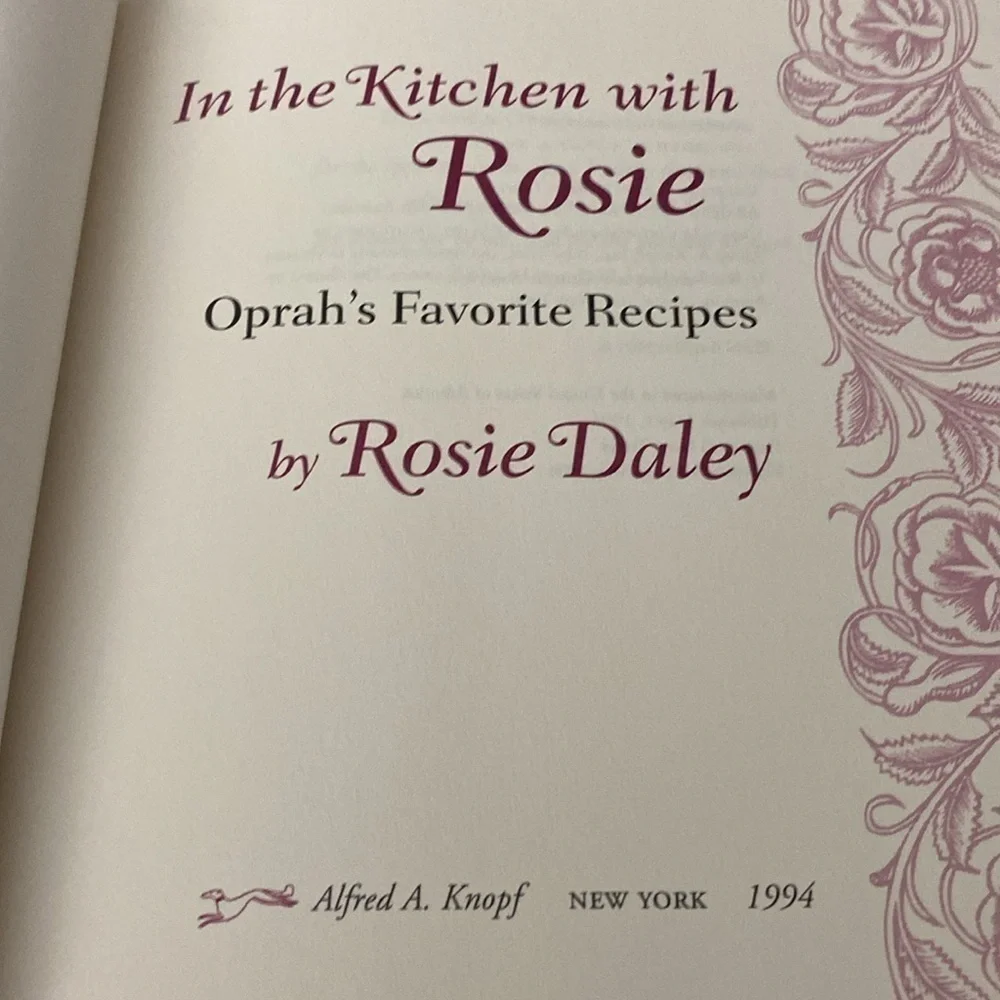 In The Kitchen With Rosie Oprah’s Favorite Recipes (Hardcover 1994)